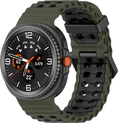 Stravo Ocean Siliconen Bandje met Gespsluiting – Geschikt voor Samsung Galaxy Watch 9 (40/44mm) / Watch 8 (40/44mm) / 8 Classic (46mm) – Ademend & Waterdicht Sport Horlogebandje – Groen/zwart