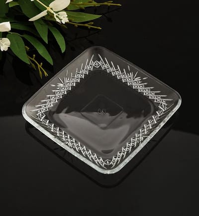 Pasabahce Timeless - glazen servies - Gebaksbord - verpakt per 6 - vierkant bord - 15 cm X 15 cm