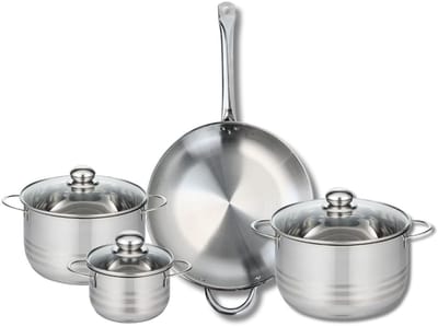 Set van 1 Koekenpan 32 cm en 3 kookpotten 14, 20 en 24 cm Elo Profi Brillant