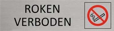 CombiCraft Aluminium deurbordje Roken verboden 165x45mm - per stuk