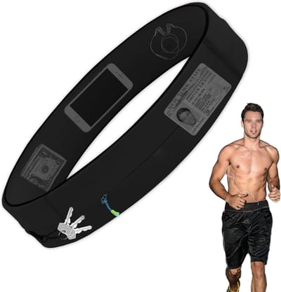 Running Belt - Hardloop Heupband - Maat S - Hardloopriem voor Telefoon - Hardloop Riem - Heuptasje sport - Zwart - LOUZIR