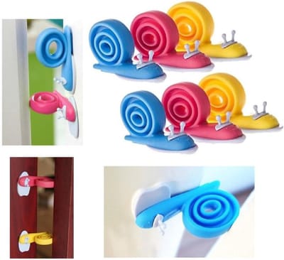 Deurstopper Slakken - Vingerklem Bescherming - Kinderbeveiliging Thuis - 360 Graden Draaibaar - 6 Stuks - Multicolor