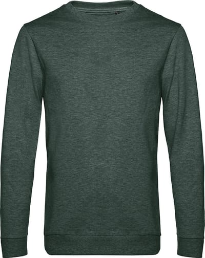 Sweater 'French Terry' B&C Collectie maat L Heather Dark Green