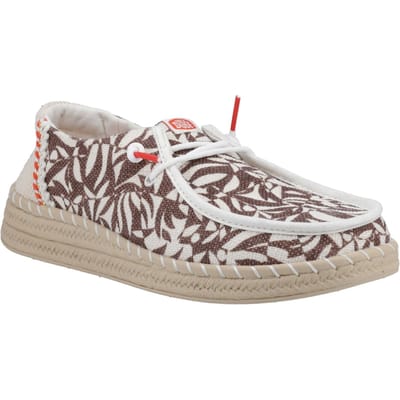 HEYDUDE Wendy Espadrille Retro Palm Katoenmix Dames Downtown Bruin/Egret Espadrilles