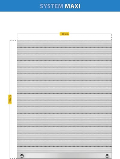 Schellenberg 39017 130 x 150 cm, grijs, PVC Maxi rolluiklamellenset voor stalen buizen van 60 mm, breedte kan worden ingekort, incl. rolluikophangveer, aluminium eindlamel, rolluikstopper