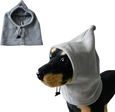 Daity Een pluche hondenmuts/armbeschermer, geschikt voor kleine, middelgrote en grote honden, maat L (grijs).