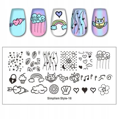 Born Pretty Simplism Style - Nagel Stempel Plaat - 12x6 cm - Herbruikbaar