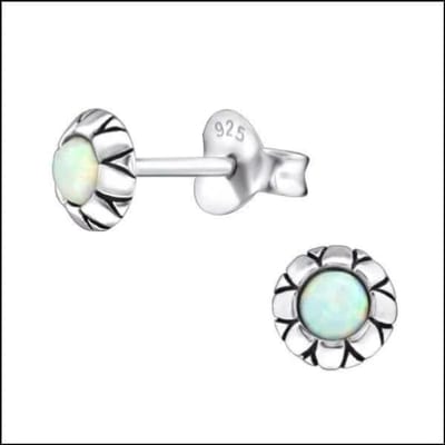 Aramat Jewels | Oorbellen | 925 Zilveren Opaal Oorbellen 6-8mm - Betoverende Edelsteen Studs | Wit/5mm | | | Zilver | Volwassenen, Kinderen | Verkleurd niet