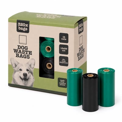 PuraPatte Hondenpoepzakjes – Biologisch Afbreekbaar – 300 Stuks – Poepzakjes Hond met Handvatten – Lekvrij & Sterk – Kakzakjes Hond