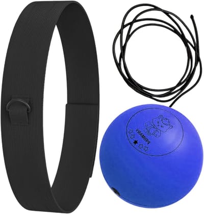 Boks Reflexbal Set - Trainingsbal Hoofdband - Verbeter Reflexen - PU Schuim Materiaal - 7 cm Bal - Blauw