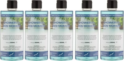 Douchegel Zen Moment 500 ml - met klepdop - set van 5 stuks - transparant - Showergel