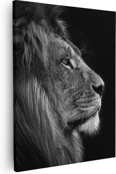 Artaza Canvas Schilderij Leeuwenkop - 40x50 cm - Muurdecoratie Dieren - Wanddecoratie Woonkamer - Kamer Accessoires
