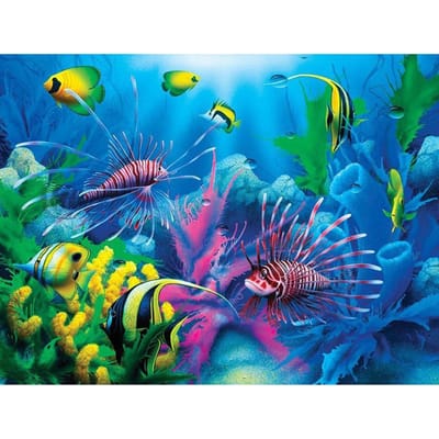 Peinture diamant poisson de mer, broderie complète de strass ronds, point de croix, décoration d'intérieur 20X30CM blue