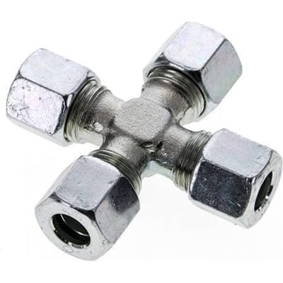 10L Verzinkt Stalen Kruissok Snijring 315 Bar DIN 2353 - FL4X-C-EZ-10-L