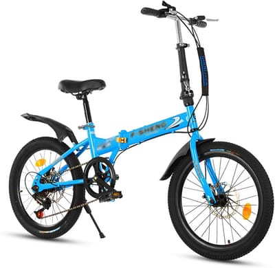 Jeugdfiets Vouwfiets - Kinderfiets Stadsfiets - Praktisch Vervoer - Verstelbaar Stuur Zadel - 20 Inch Wielen - Stijlvol Design