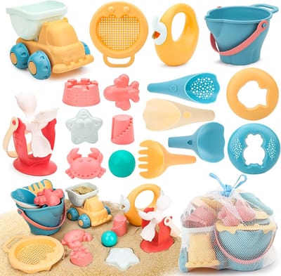 Zandbak Schelp - Zandbak Speelset - Kunststof - 17-delige Set - Inclusief Mallen en Gereedschap - Voor Kinderen