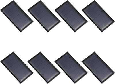 Mini Zonnepanelen - Zonnecellen Set - Doe-het-zelf Energie - Energiebesparend - 8 stuks 6 cm - Zwart