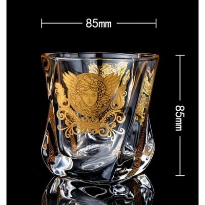 Creatief Ontwerp Kristallen Whiskyglas Traceer goudkleurig hoofdglas Multifunctioneel waterglas Duurzaam Duurzaam Nuttig Nuttig M