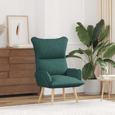 vidaXL - Fauteuil - Donkergroen - 69 - x - 74 - x - 93 - cm - Stof - en - multiplex