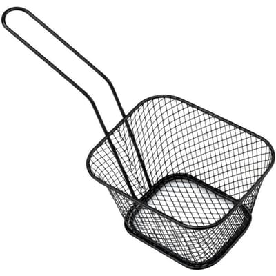 Panier à frites en acier inoxydable, passoire à frites, avec poignée, pour friteuse de cuisine gray