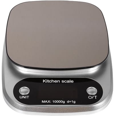JHUBERS- Keukenweegschaal 10kg - Digitale weegschaal - LCD display - Precisie 1g - Roestvrij staal - Automatische uitschakeling