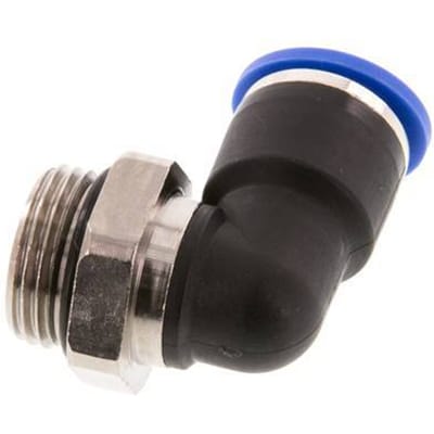 10mm x G3/8'' 90 graden L-verbinding Messing/PA 66 Insteekfitting Buitendraad Kort Draaibaar NBR [2 Stuks]