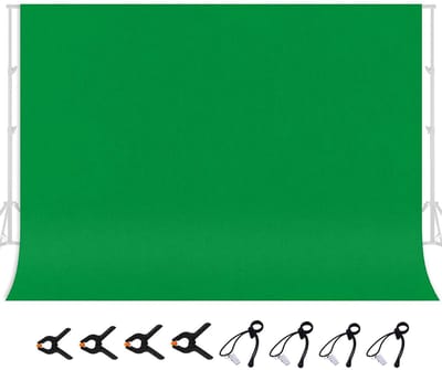 Dailygoods- Greenscreen 3 x 2 m - Opvouwbaar - Polyester - Achtergrond voor fotografie - Achtergrondclips - Effen achtergrond, eenvoudig te reinigen - Fotoachtergrond