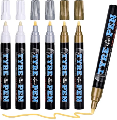 Dailygoods- Acrylmarkers 6 Stuks - 3 Kleuren (Wit/Goud/Zilver) - 3 mm Precisiepunt - Waterdicht - Multifunctionele Marker - Perfecte Afdekking - Markeerstiften