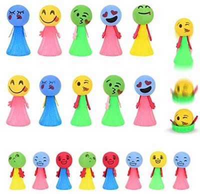 Verjaardagscadeau voor Kinderen - 18 Stuks Springballen en Emoticon Poppen voor Feesten