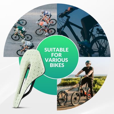 Lichtgewicht 3D Geprint Fietszadel Carbon - Ergonomisch en Schokabsorberend voor Racefiets MTB