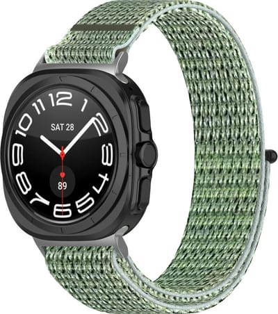 Stravo Nylon Bandje – Geschikt voor Samsung Galaxy Watch Ultra 2 (2026) / Ultra (2024/2025) – klittenbandje Horlogebandje – Kleuren 7#
