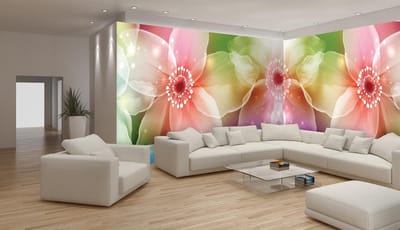 Fotobehang Vlies Bloemen | Roze, Paars | GROOT 624x219cm