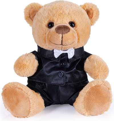 BRUBAKER Teddybeer Bruidegom in Pak - Teddy Cadeau voor Huwelijk, Verloving en Vrijgezellenfeest - Huwelijkscadeau Knuffeldier Pluche met Strik - 25 cm