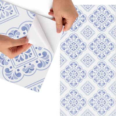 Tulup Meubelfolie - Blauw patroon Plakfolie Meubels - 65x130 cm - Blauw Meubelfolie - Wrapfolie Keuken - Klassiek Meubelfolie - Decoratiefolie - Tafeldecoratie - Achtergronden en patronen