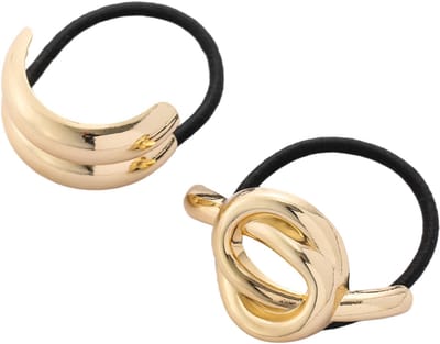 Emilie collection - haarelastiek - goud - 2 stuks - zwart