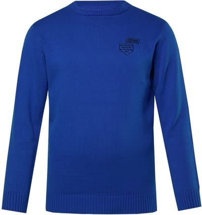 Men Plus - Heren - Trui katoen borduursel - Kobaltblauw - Maat 3XL