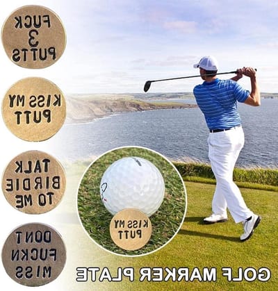 Golfbal Markers - Grappige Markeringen - Golfspel Verbeteren - Humoristische Zinnen - 2.5 cm - Bruin