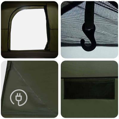 vidaXL - Huisje - Tent - Olijfgroen - 244 - x - 213 - x - 183 - cm - Polyester - en - Staal