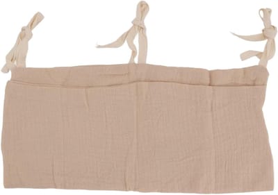 Baby Opbergtas - Bed Organizer - Babykamer Inrichten - Wasbaar Katoen - 2 Zakken - Khaki