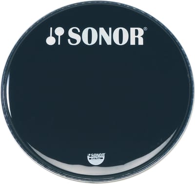 Sonor basDrum Frontvel PB20 BL, 20", zwart, met Logo - Bass drumvel