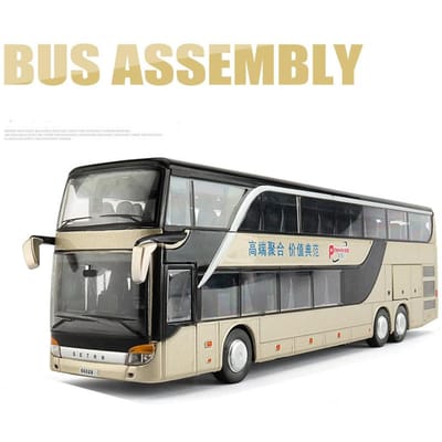 Legering Dubbeldekker Elektrische Toeristische Verkeersbus Model Diecasts Metaal Stads Personenvervoer Bus Model Geluid En Licht Kinder Speelgoed Cadeau
