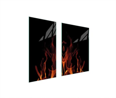 TMK ArtDeko Serie - Snijplank van gehard glas - 75x52 cm - Beschermpaneel - Vuurontwerp