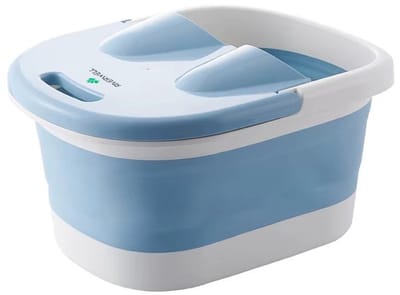 Riverwell voetenbad opvouwbaar - Blauw - Opklapbaar voetenbadje - Massagerollers - Voetmassage