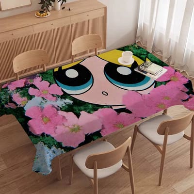 Klassieke Kinder Animatie P-Powerpuff G-Girls Waterdichte En Oliebestendige Tafelkleed Nachtkastje Stofdichte Decoratieve Doek 90x140cm
