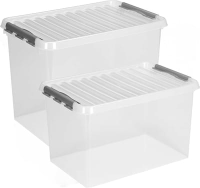 Sunware opslagboxen met deksel - 2x stuks - - 62 L en 72 L