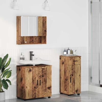 vidaXL - Badkamermeubel - Set - 3 - st - Oud - Hout - 61 - x - 35 - x - 64 - cm