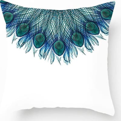 | Kussens | Kussenhoes Pauwenveren Blauw | 45x45 | met rits