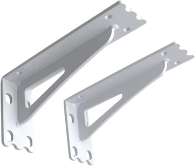 Zwevende Plankhouders - Wandsteunen - Opbergruimte Creëren - Sterke Driehoekige Structuur - 25cm x 10cm - Wit