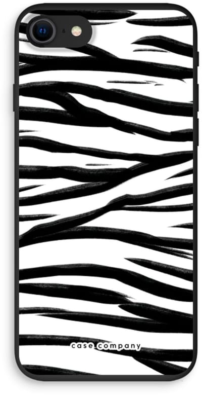 Case Company® - Hoesje geschikt voor iPhone SE 2020 hoesje - Zebra pattern - Biologisch Afbreekbaar Telefoonhoesje - Bescherming alle Kanten en Schermrand
