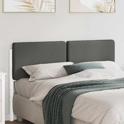 vidaXL - Gestoffeerd - hoofdbord - met - hoofdeinde - Wit - en - Lichtgrijs - 160 - cm